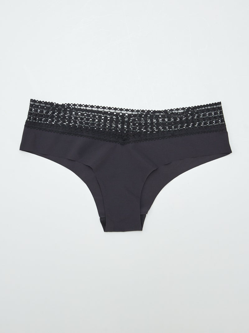 Lot de 2 shorty avec dentelle Marron/léopard - Kiabi