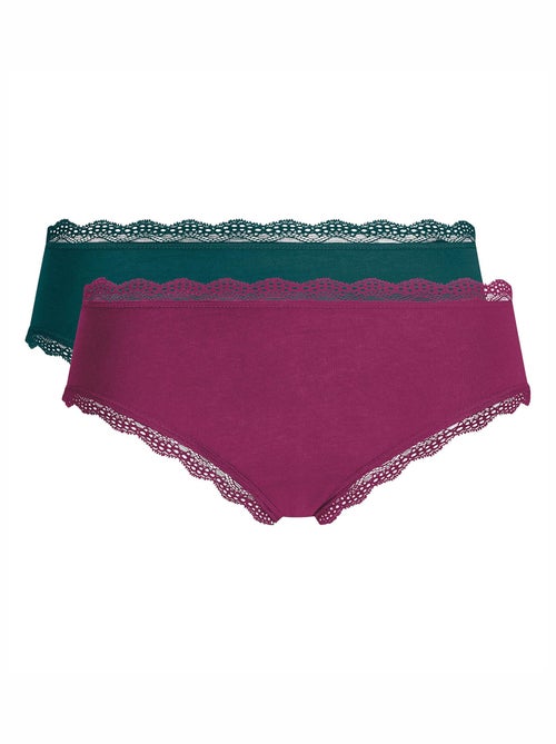 Lot de 2 shortys avec bords en dentelle - Kiabi Lot de 2 shortys avec bords en dentelle - Kiabi