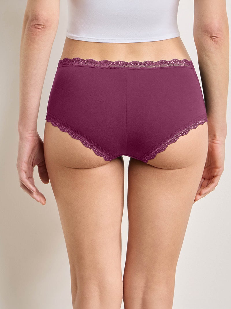 Lot de 2 shortys avec bords en dentelle Rose - Kiabi