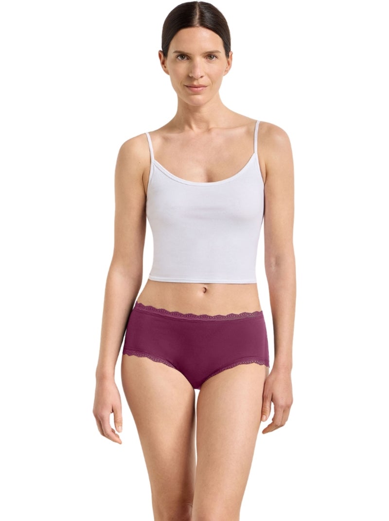 Lot de 2 shortys Daily Coton Dentelle Rose foncé - Kiabi