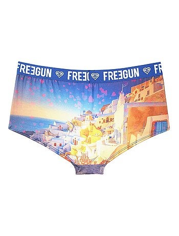 Lot de 2 shortys fille Romantic Cities Bleu Freegun