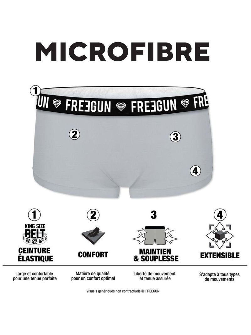 Lot de 2 shortys fille Romantic Cities Orange Freegun Noir - Kiabi