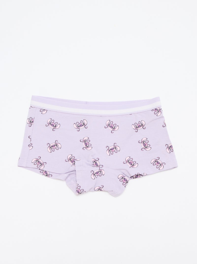 Lot de 2 shortys 'Stitch' Violet - Kiabi