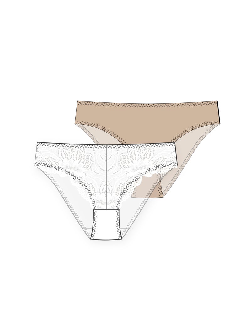 Lot de 2 slips angie Dorina Blanc - Kiabi