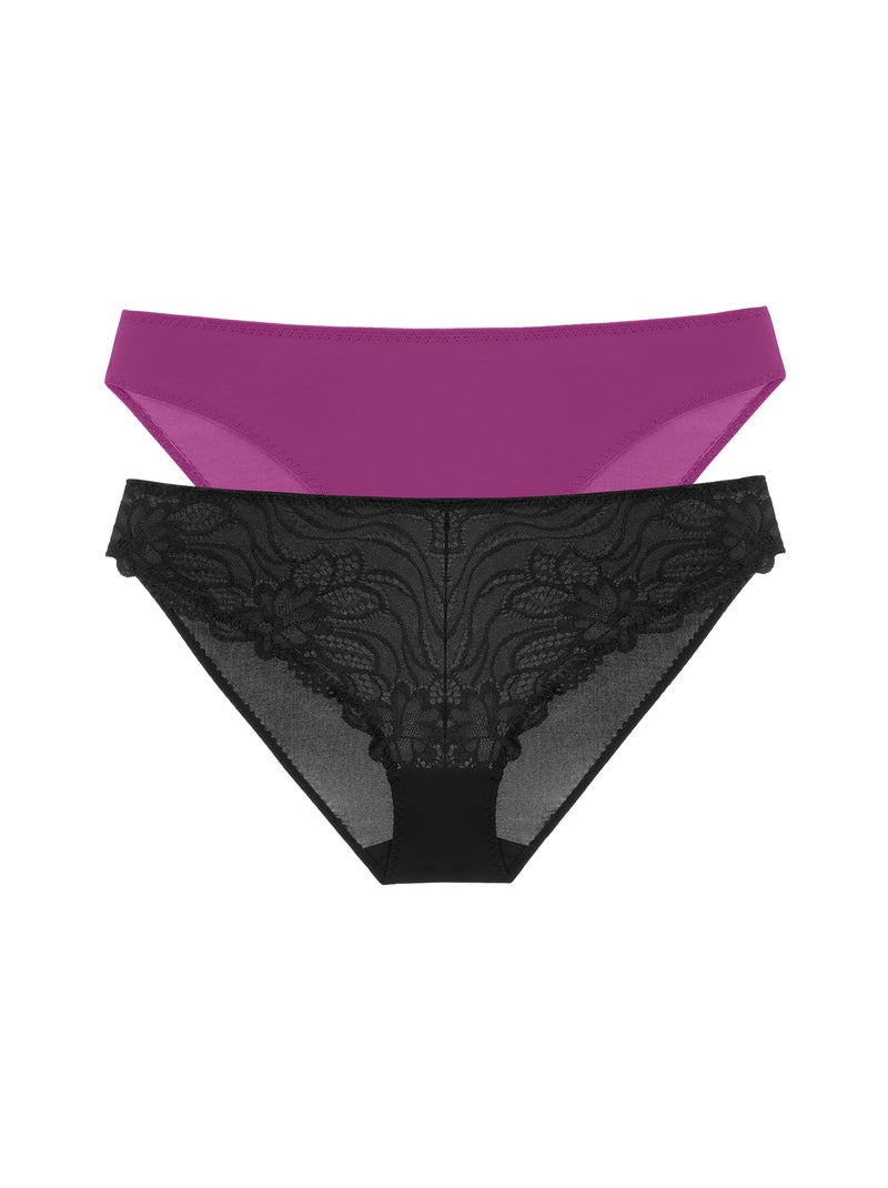 Lot de 2 slips angie Dorina Noir - Kiabi