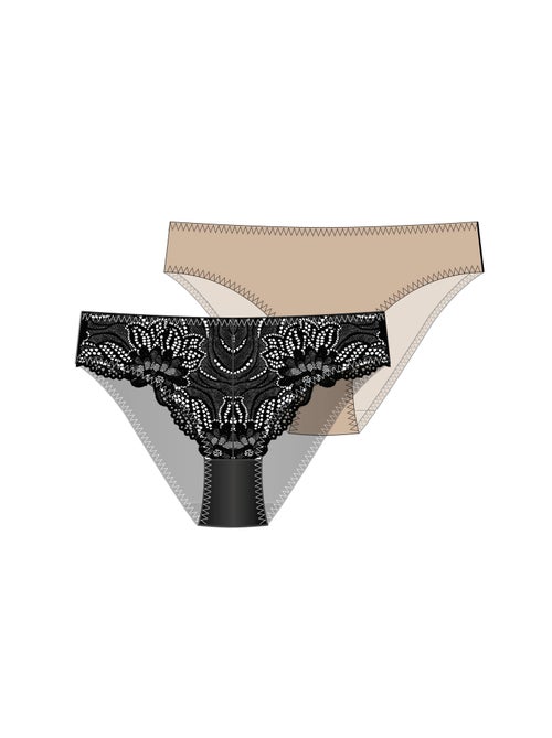 Lot de 2 slips angie Dorina - Kiabi Lot de 2 slips angie Dorina - Kiabi