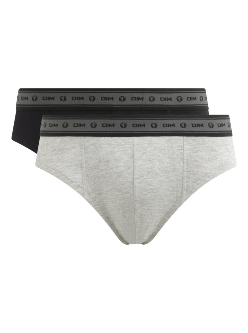 Lot de 2 slips Coton Bio Gots Good Gris clair - Kiabi