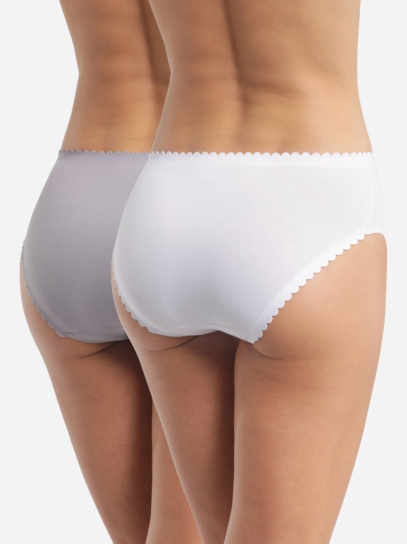 Lot de 2 Slips coton Body Touch Easy Blanc - Kiabi