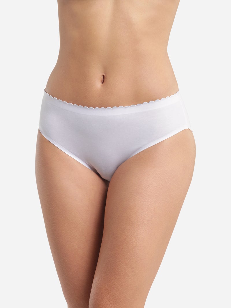 Lot de 2 Slips coton Body Touch Easy Blanc - Kiabi