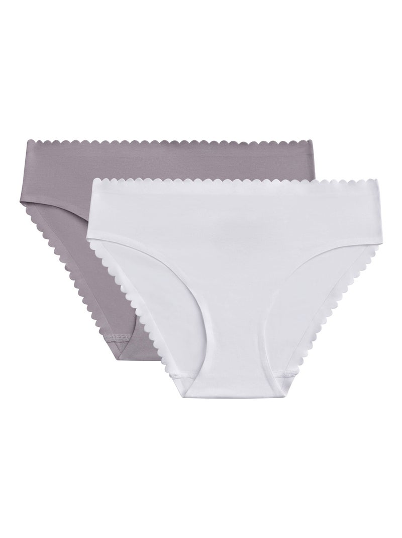 Lot de 2 Slips coton Body Touch Easy Blanc - Kiabi