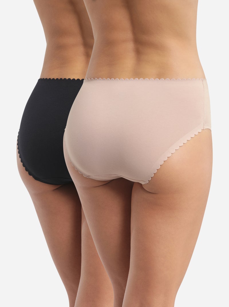 Lot de 2 Slips coton Body Touch Easy Noir - Kiabi