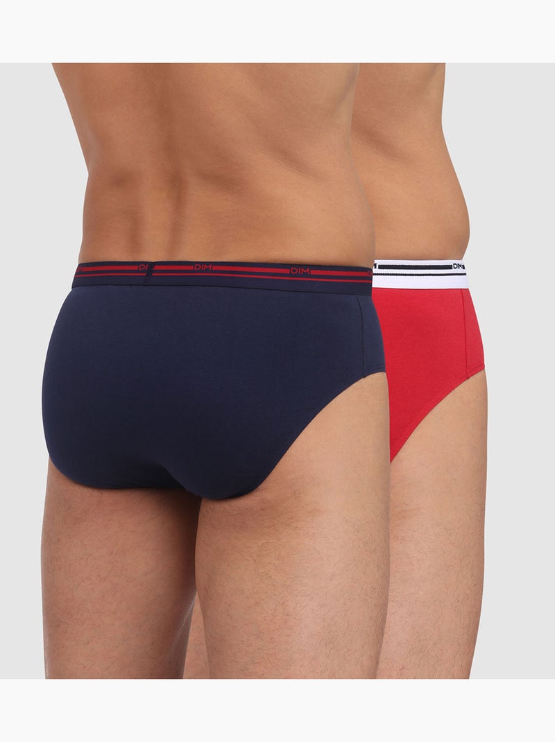 Lot de 2 Slips coton Classic Colors Rouge - Kiabi