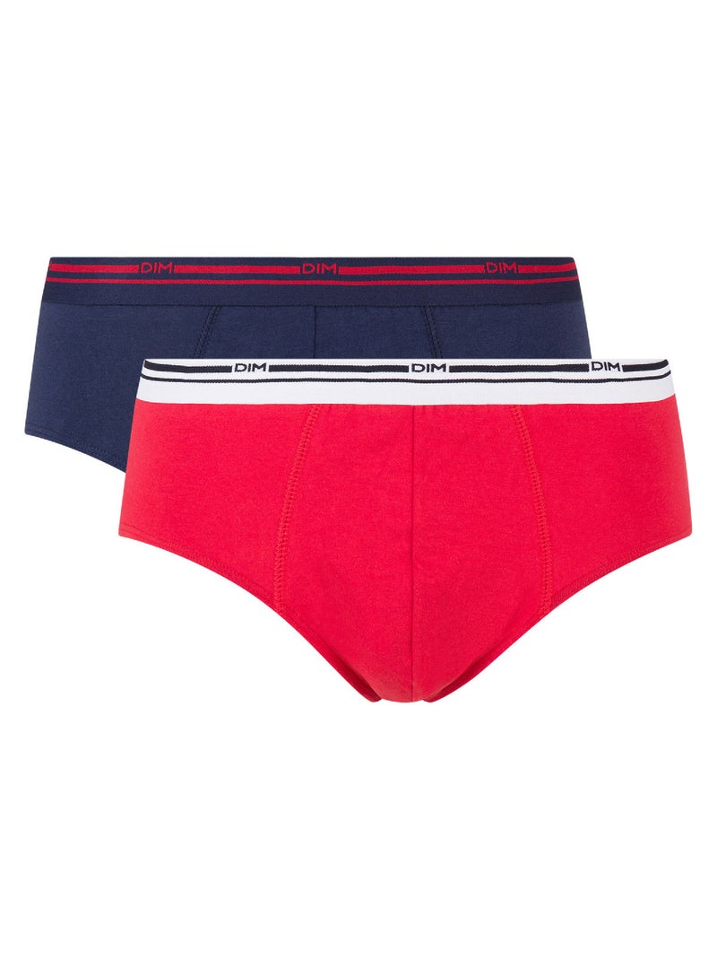 Lot de 2 Slips coton Classic Colors Rouge - Kiabi