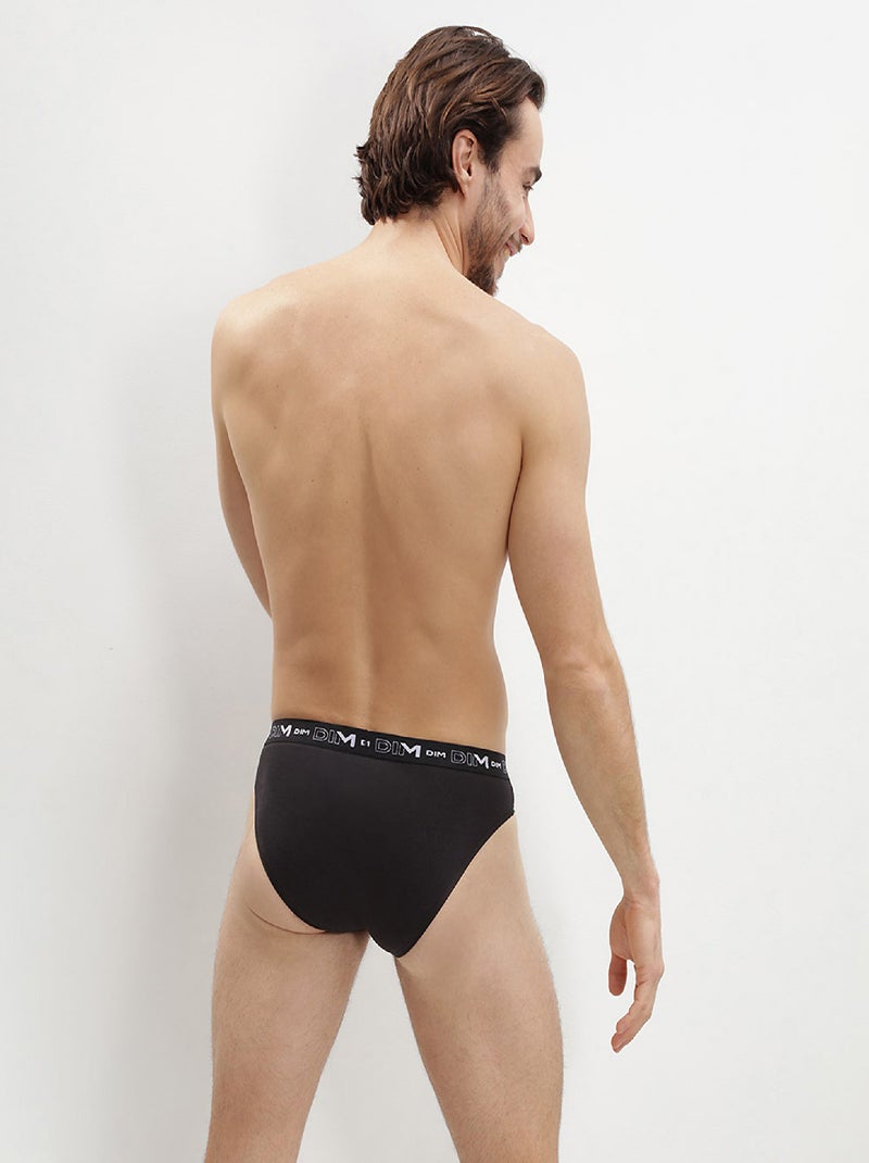 Lot de 2 Slips coton Coton Stretch Noir - Kiabi