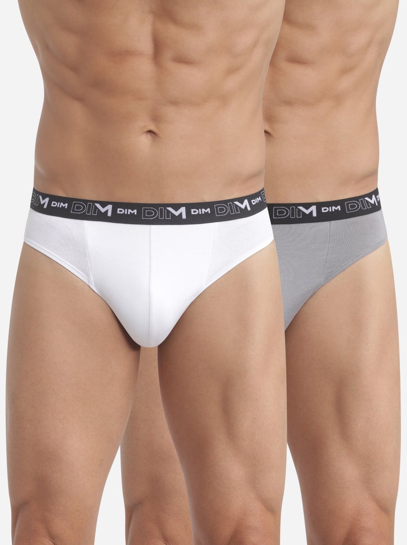 Lot de 2 Slips Coton Strech Blanc - Kiabi