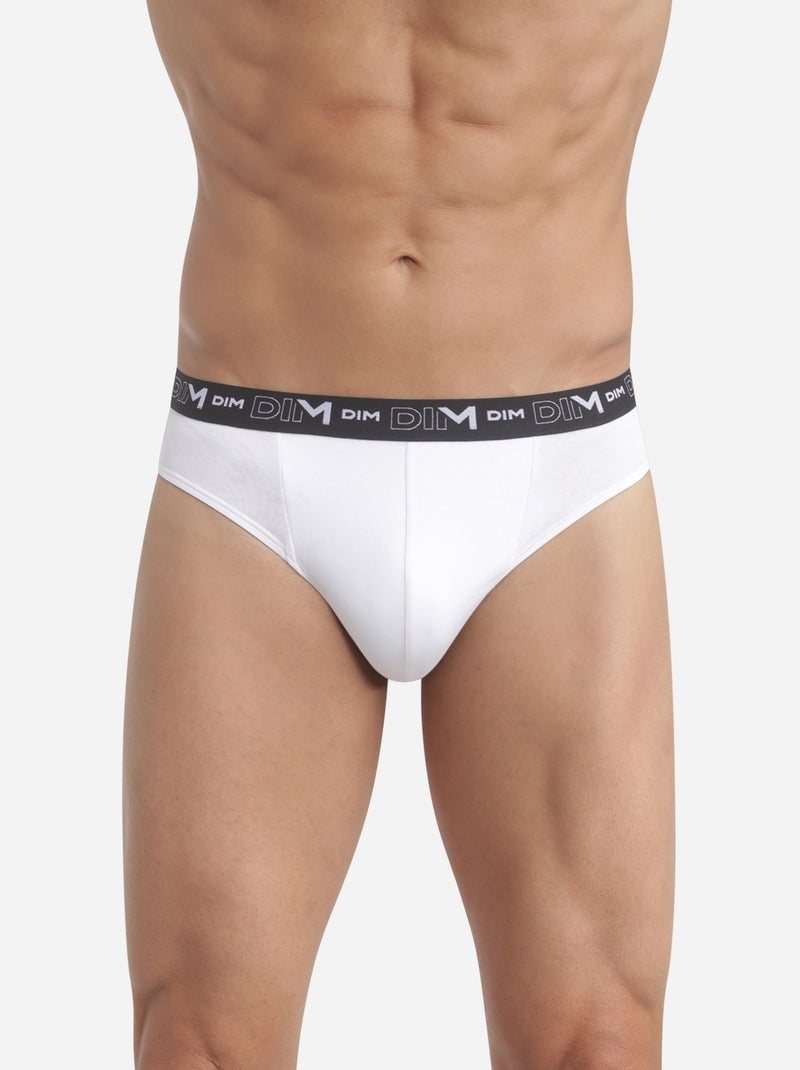 Lot de 2 Slips Coton Strech Blanc - Kiabi