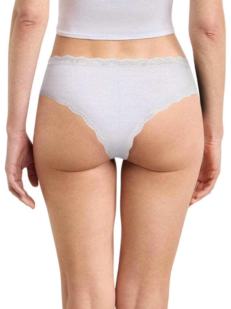 Lot de 2 slips Daily Coton Dentelle Marron clair - Kiabi