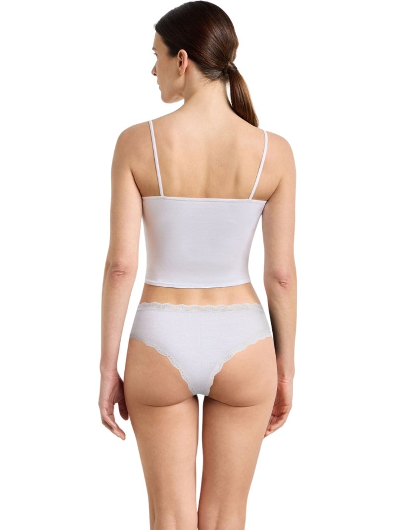 Lot de 2 slips Daily Coton Dentelle Marron clair - Kiabi