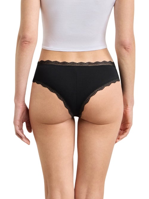 Lot de 2 slips Daily Coton Dentelle - Kiabi Lot de 2 slips Daily Coton Dentelle - Kiabi