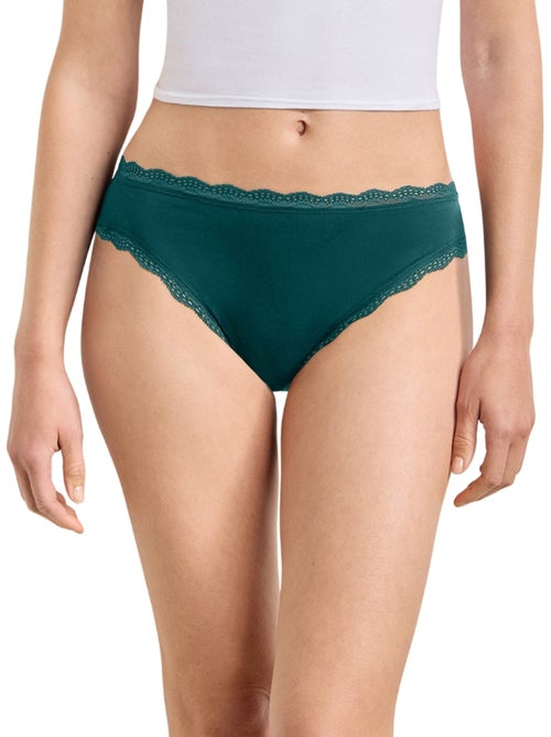 Lot de 2 slips Daily Coton Dentelle - Kiabi Lot de 2 slips Daily Coton Dentelle - Kiabi