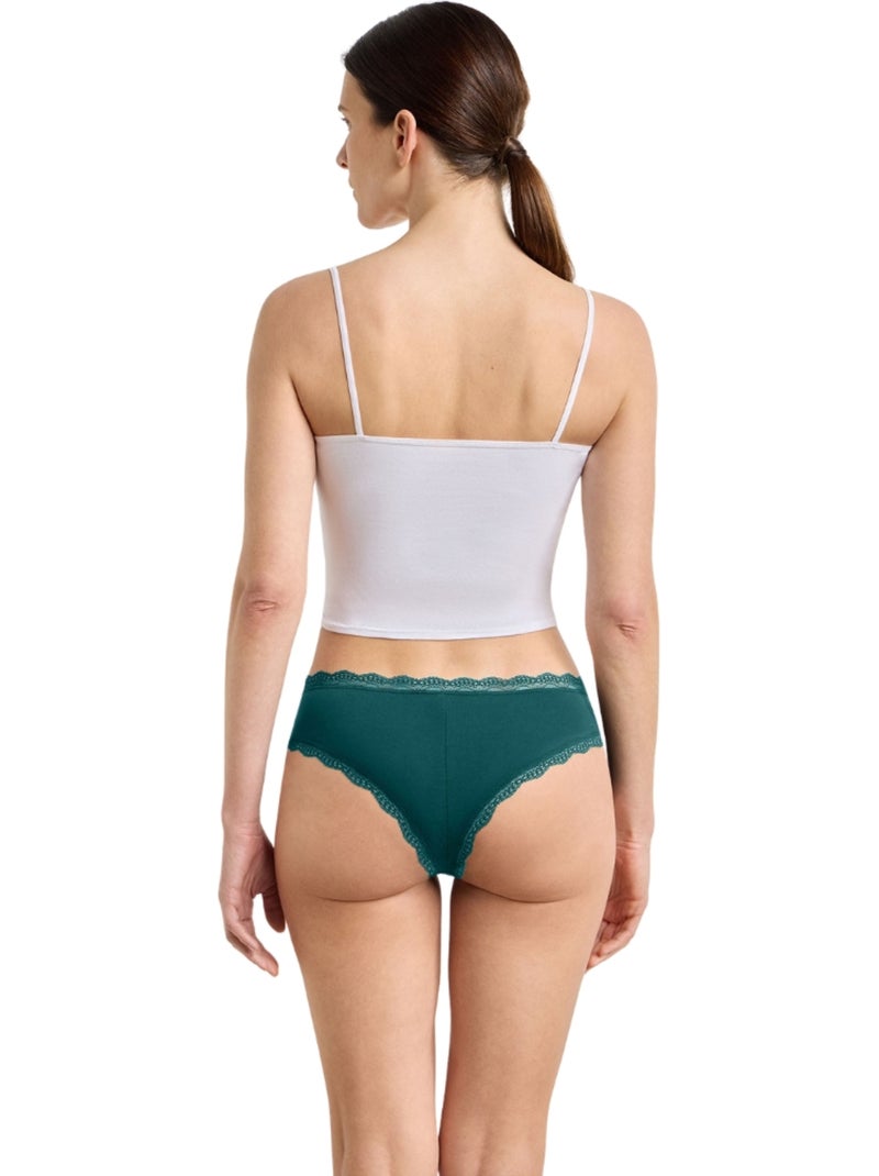 Lot de 2 slips Daily Coton Dentelle Rose foncé - Kiabi
