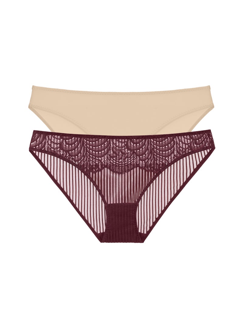 Lot de 2 slips emersyn Dorina Beige - Kiabi