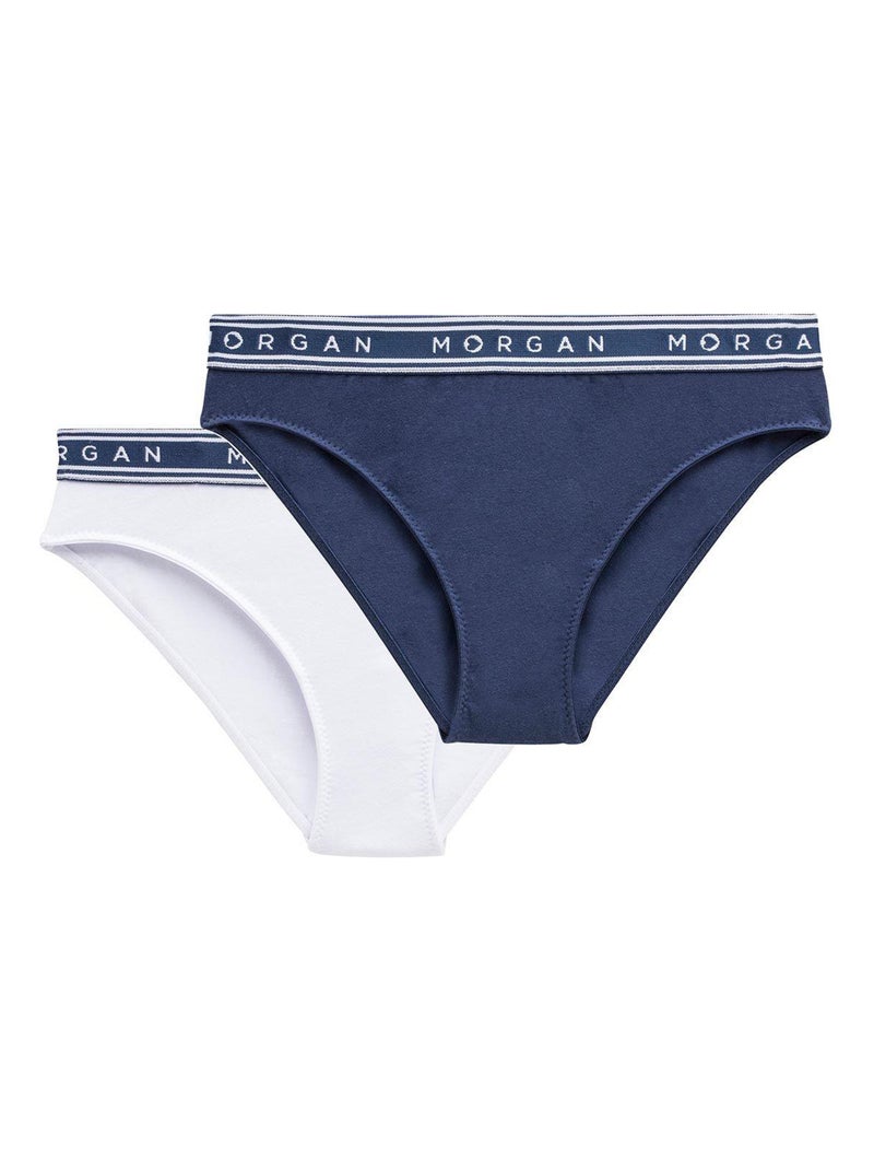 Lot de 2 slips en coton INES - Morgan Junior Blanc - Kiabi