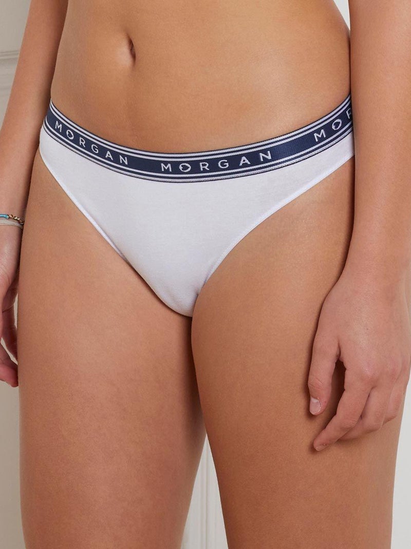 Lot de 2 slips en coton INES - Morgan Junior Blanc - Kiabi