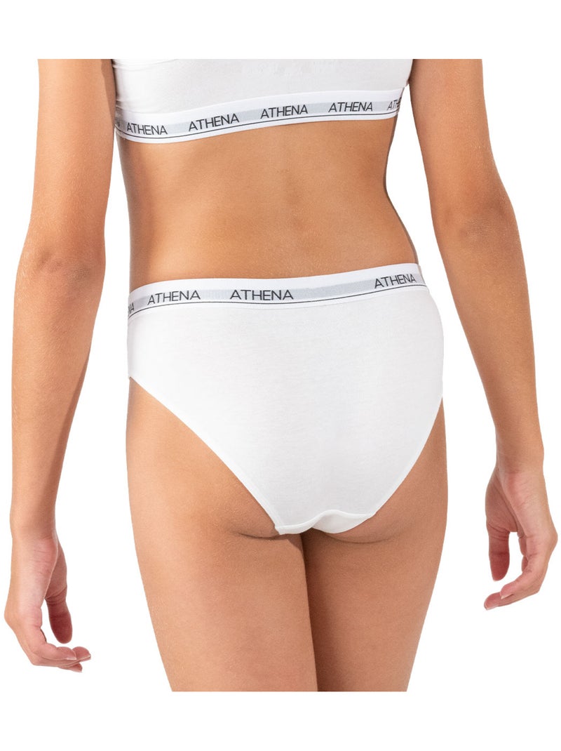 Lot de 2 slips fille Coton Ultra Doux Athena Blanc Gris - Kiabi