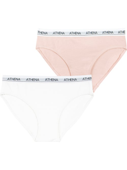 Lot de 2 slips fille Coton Ultra Doux Athena - Kiabi Lot de 2 slips fille Coton Ultra Doux Athena - Kiabi