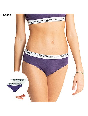 Lot de 2 slips fille Coton Utlra Doux Athena Fille