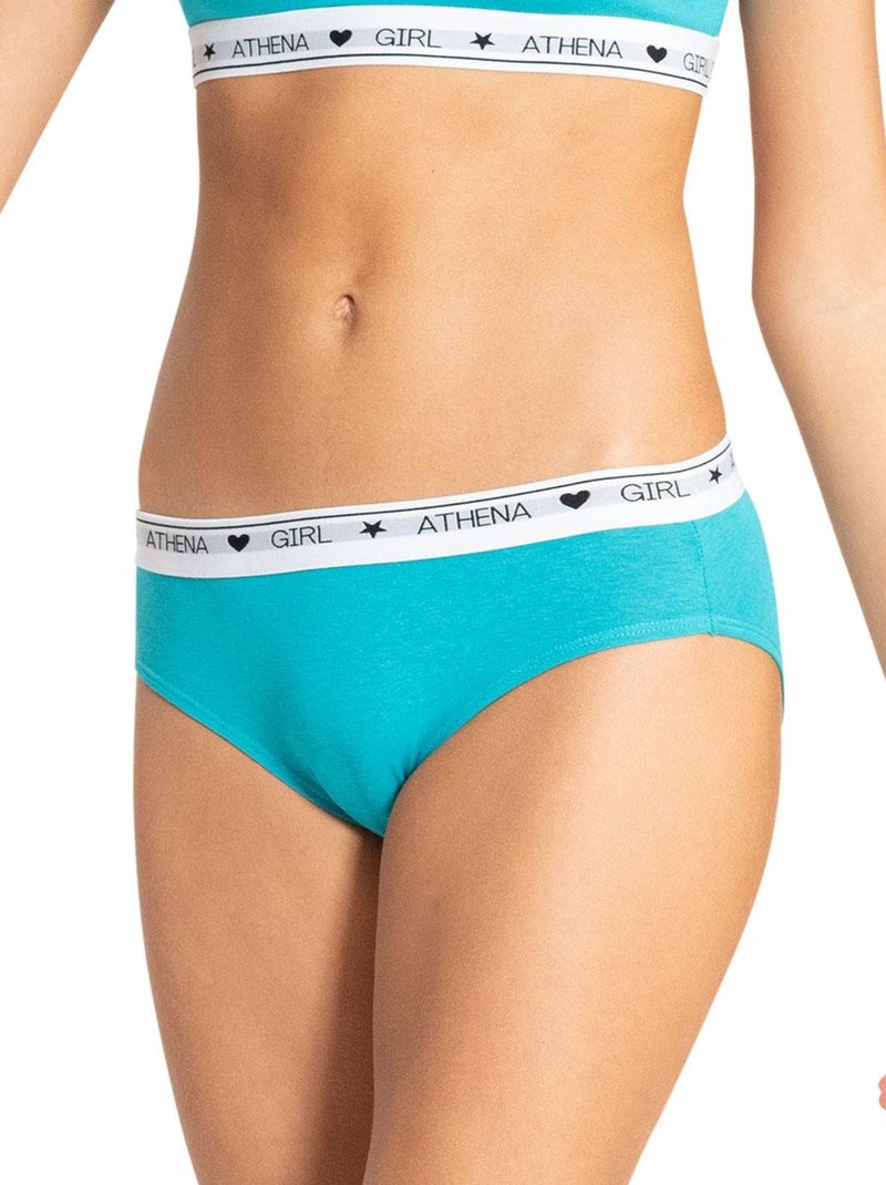Lot de 2 slips fille Coton Utlra Doux Athena Fille Bleu Gris - Kiabi