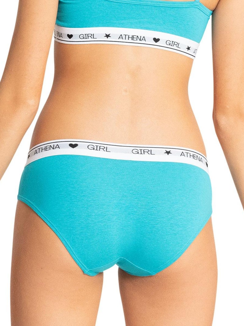 Lot de 2 slips fille Coton Utlra Doux Athena Fille Bleu Gris - Kiabi