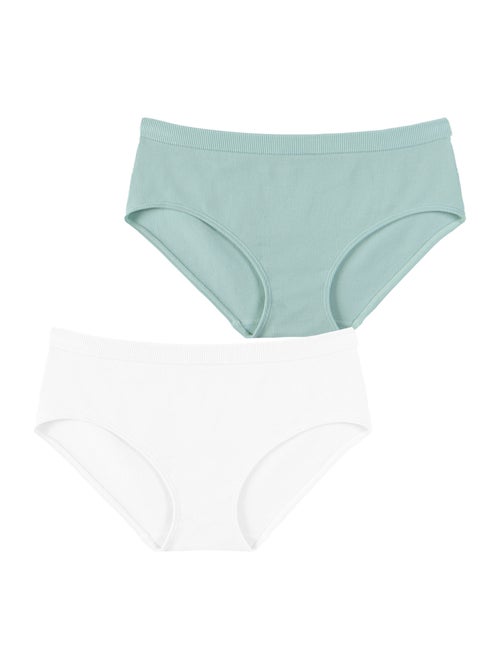 Lot de 2 slips fille sans couture côtelés Athena - Kiabi