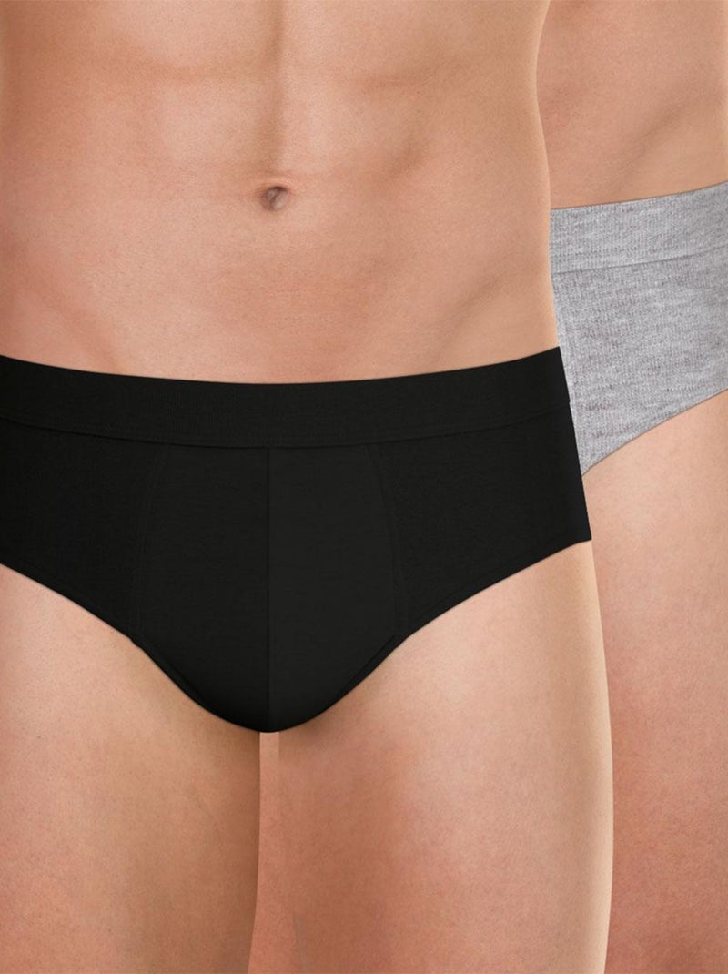Lot de 2 slips homme Fusion Noir Gris - Kiabi
