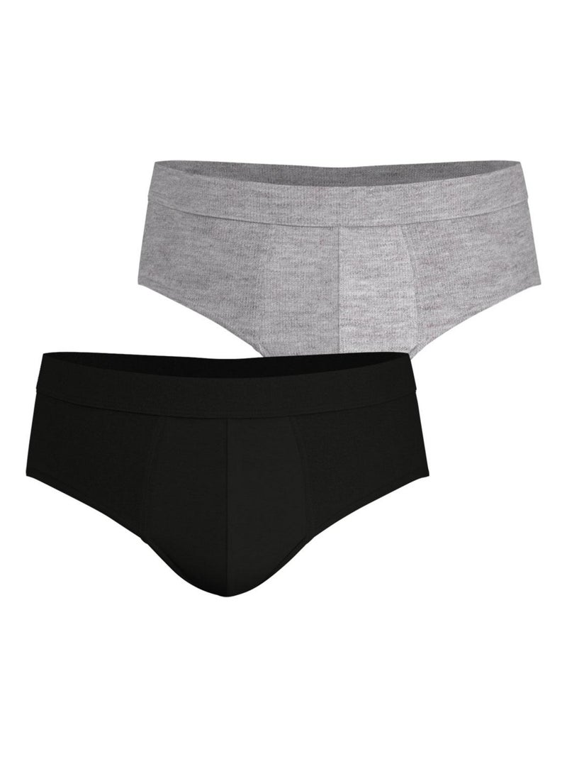 Lot de 2 slips homme Fusion Noir Gris - Kiabi