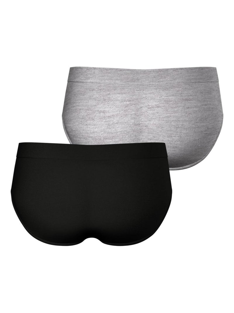 Lot de 2 slips homme Fusion Noir Gris - Kiabi