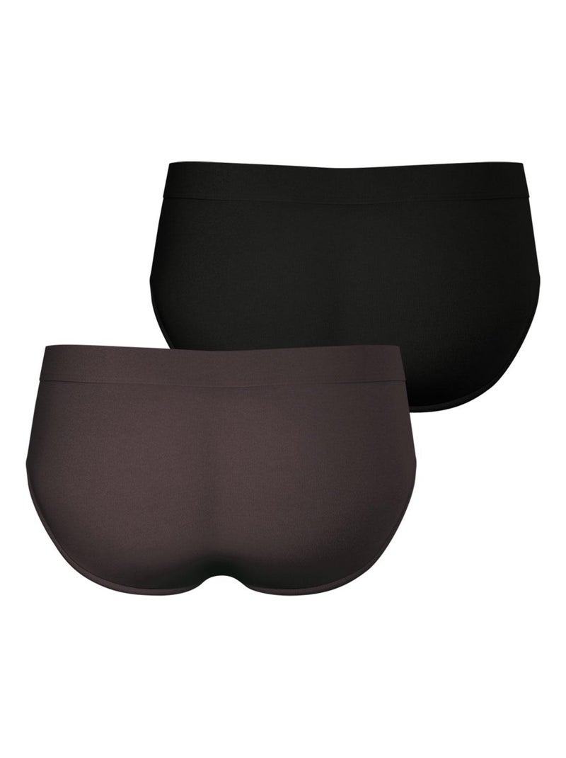 Lot de 2 slips homme Fusion Noir Marron - Kiabi