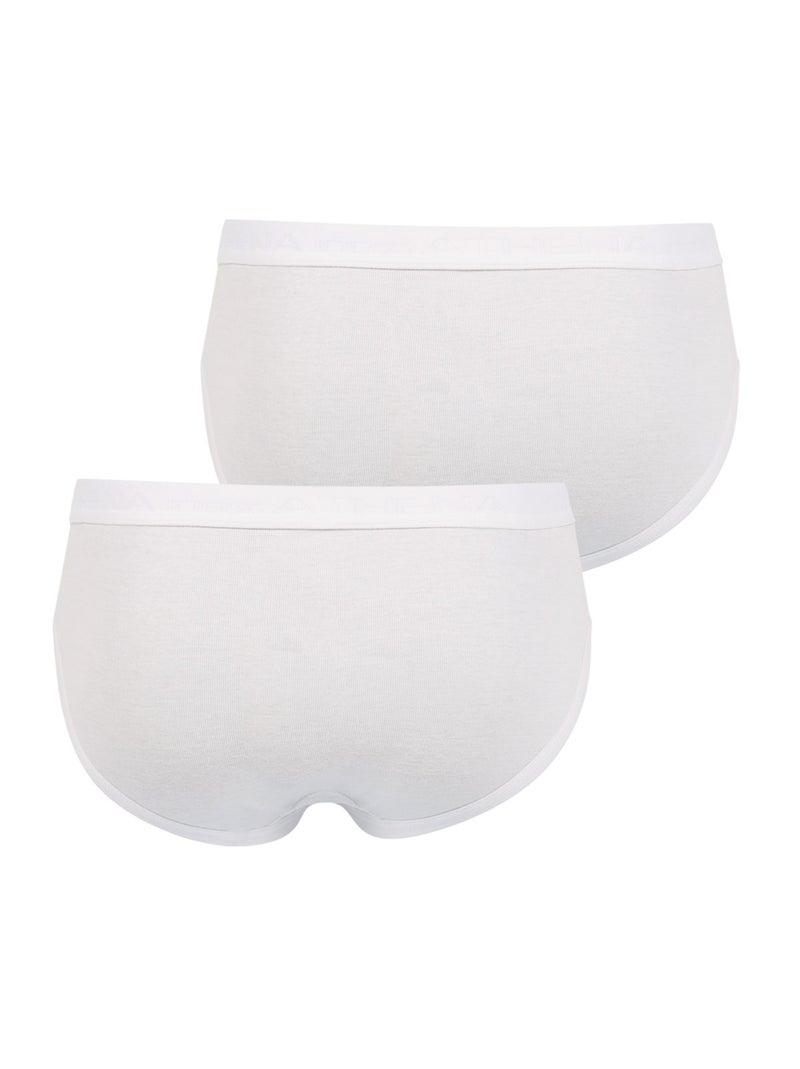 Lot de 2 slips taille haute ouverts homme Coton Bio Athena Blanc - Kiabi