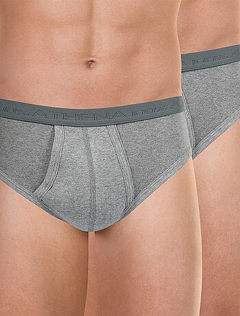 Lot de 2 slips taille haute ouverts homme Coton Bio Athena