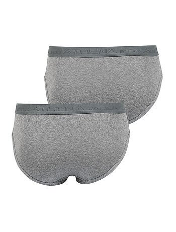 Lot de 2 slips taille haute ouverts homme Coton Bio Athena
