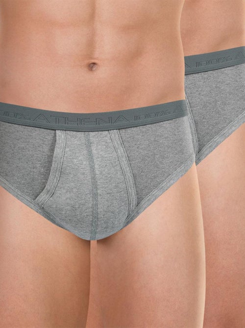 Lot de 2 slips taille haute ouverts homme Coton Bio Athena - Kiabi