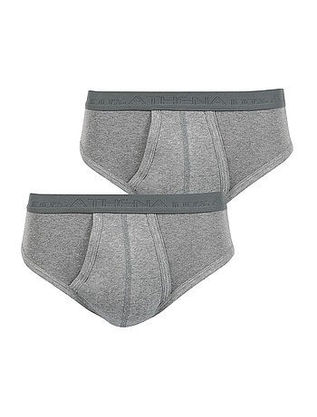 Lot de 2 slips taille haute ouverts homme Coton Bio Athena