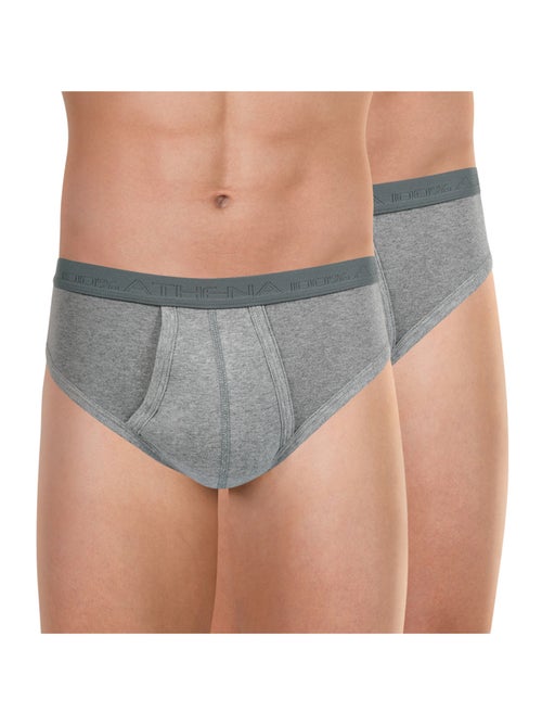 Lot de 2 slips taille haute ouverts homme Coton Bio Athena - Kiabi