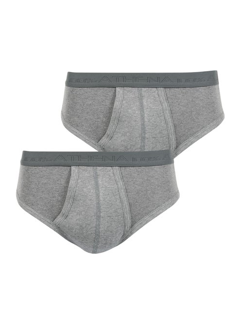 Lot de 2 slips taille haute ouverts homme Coton Bio Athena - Kiabi