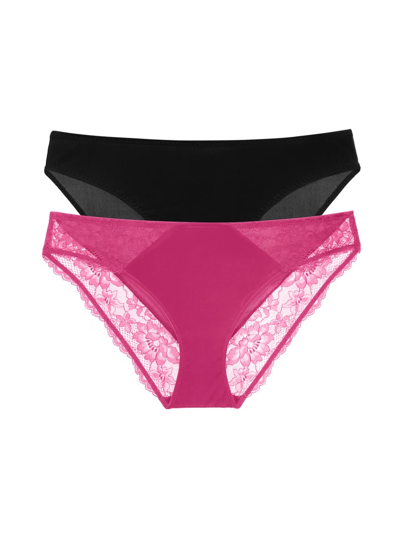 Lot de 2 slips willa Dorina Noir - Kiabi