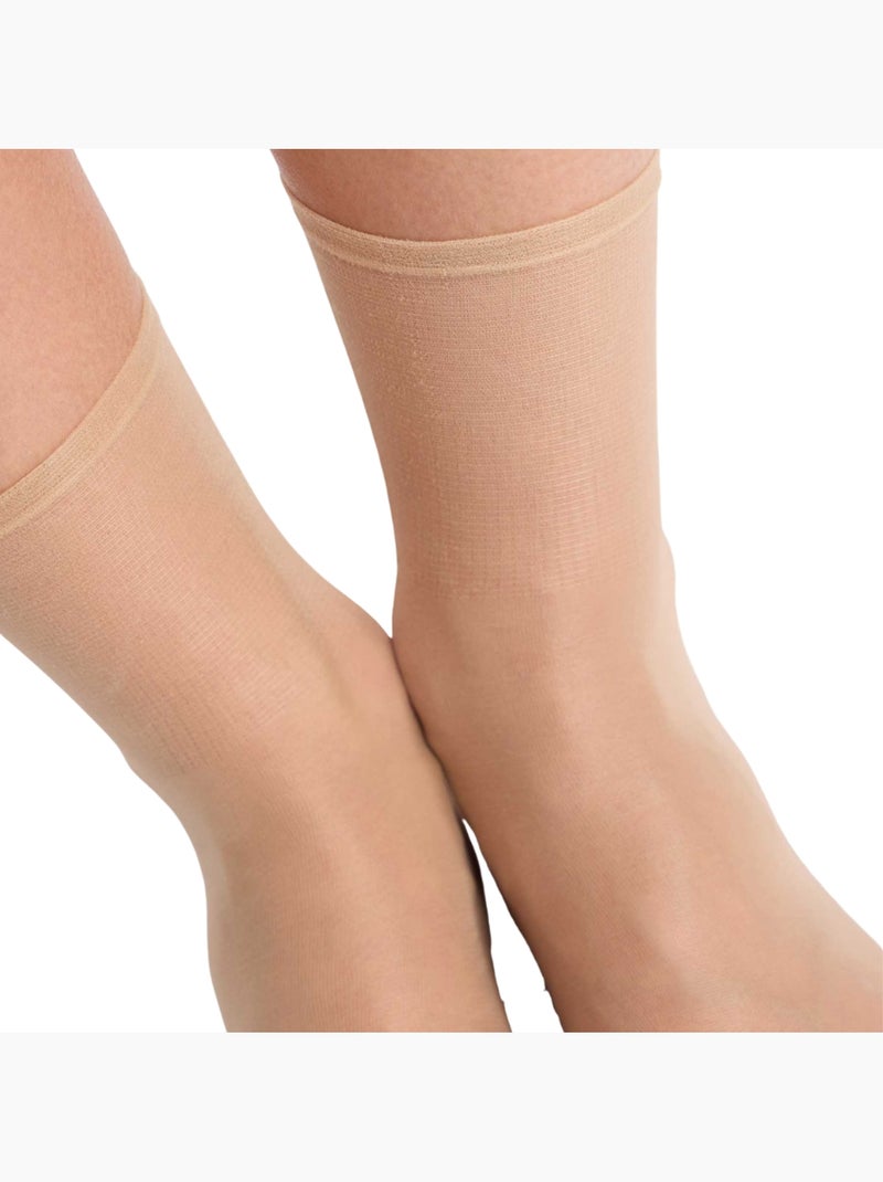 Lot de 2 Socquettes Transparents 20D Beauty Resist Beige - Kiabi