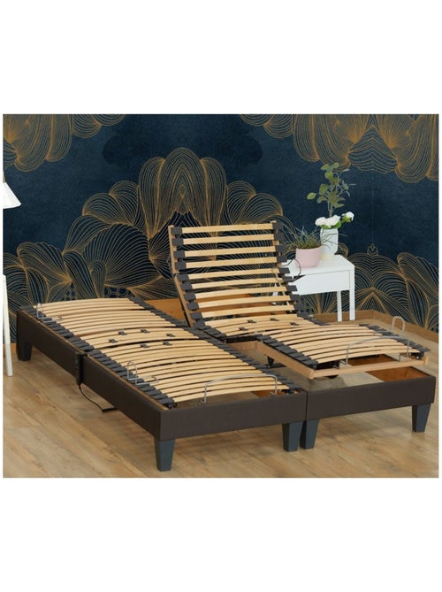 Lot de 2 sommiers de relaxation électrique vanessa confort ajustable - Kiabi Lot de 2 sommiers de relaxation électrique vanessa confort ajustable - Kiabi