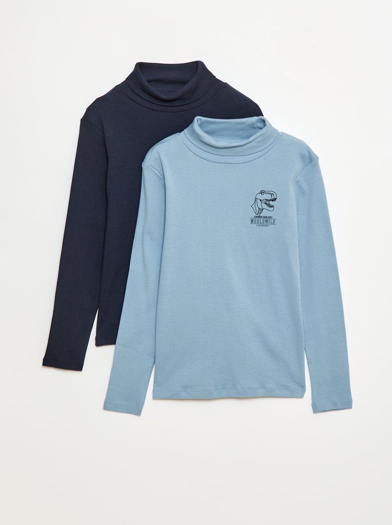 Lot de 2 sous-pull à col montant Bleu - Kiabi