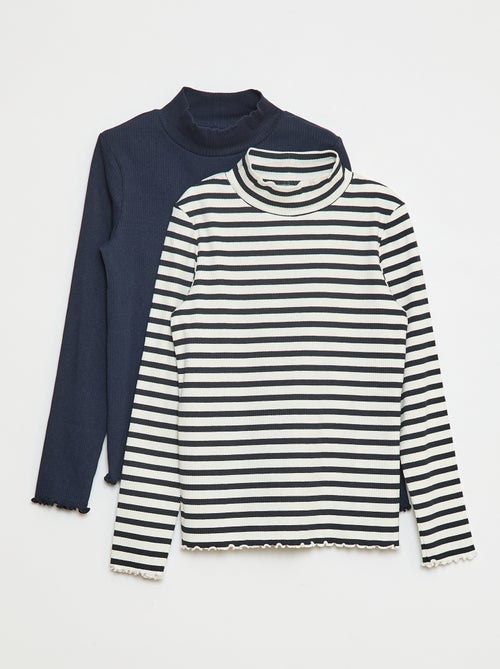 Lot de 2 sous-pull côtelés - Kiabi